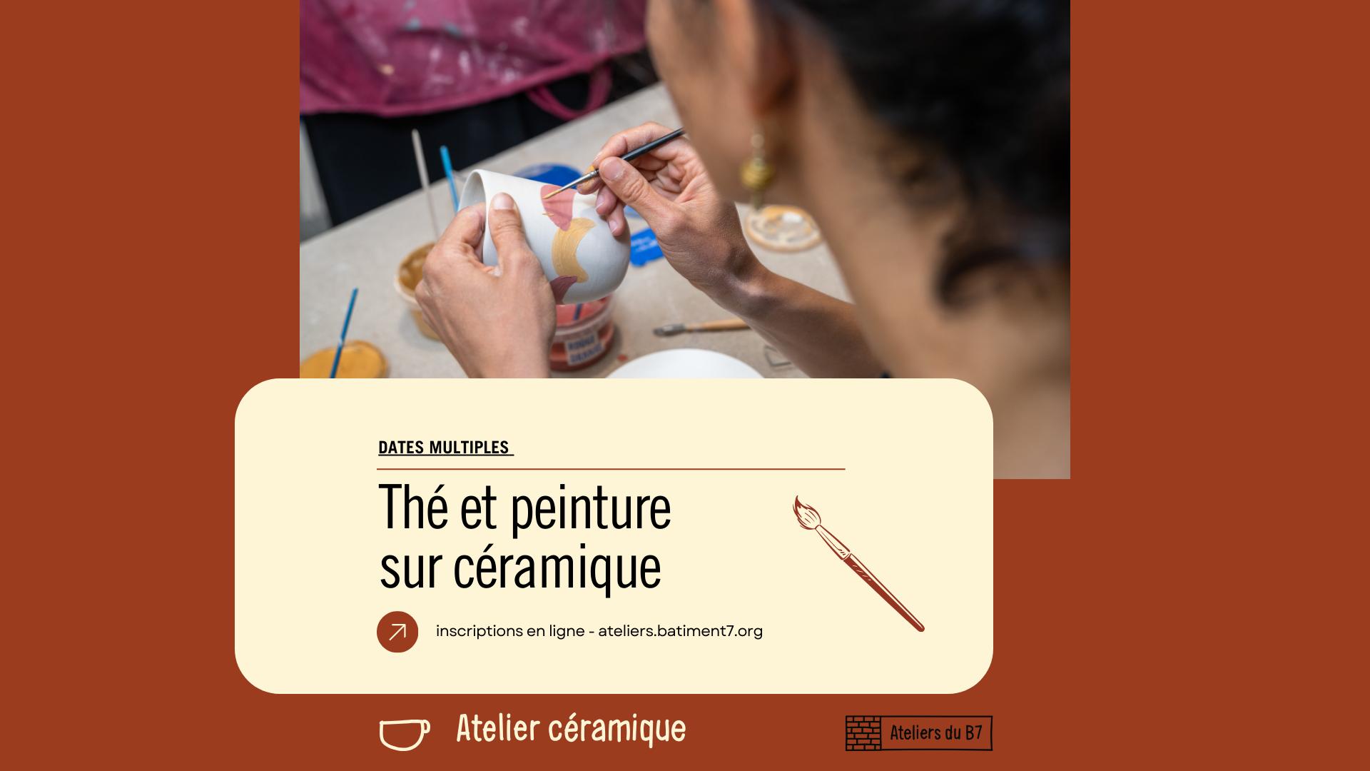 thé et peinture sur céramique photo bannière